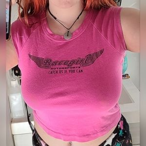 Pink Racegirl Motorsports cropped tee